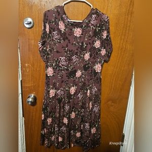 Purple twist front dress